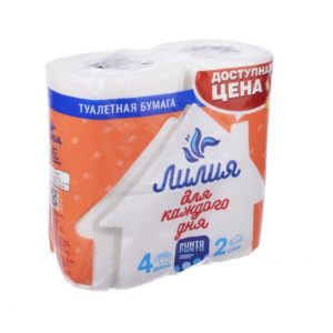 Бумага туалетная Лилия 2-х.сл. 4рул.
