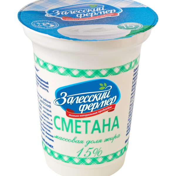 Сметана 15% 315г Залесский фермер БЗМЖ