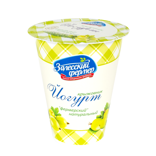 Йогурт 3,5% 300г крыжовник Залесский фермер БЗМЖ