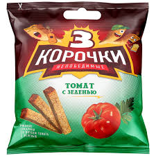 Сухари «3 корочки» ржаные томат с зеленью 40г