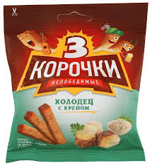 Сухари «3 корочки» ржаные холодец с хреном 40г