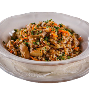 Гречка с грибами и овощами