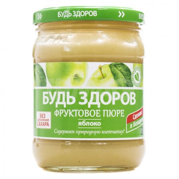 Фруктовое пюре «Будь Здоров» яблоко 450г