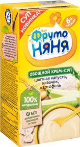 ФрутоНяня Крем-суп овощной цветная капуста/кабачок/картофель 0,2л