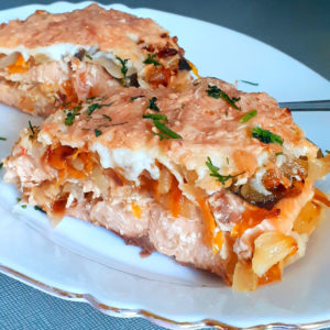 Рыба запеченная с овощами