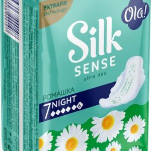 Прокладки «Ola! Silk sens» Ультра найт Ромашка 7шт